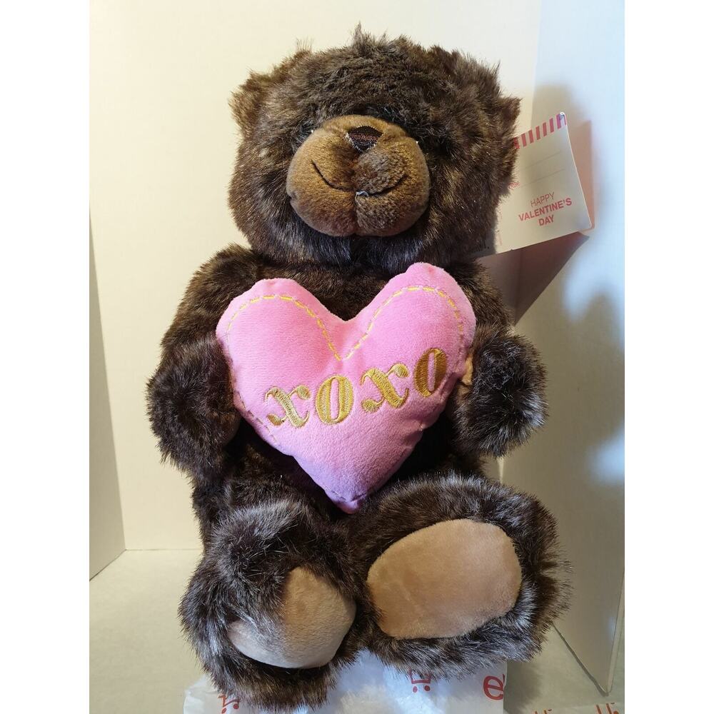 HugMe - Brown Bear with XOXO Heart Plush - 13"